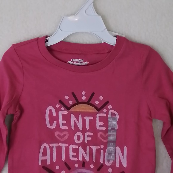 Oshkosh Long Sleeve Cotton Tee Girl's Size 3T in Pink w/ Graphic Design - Picture 3 of 10